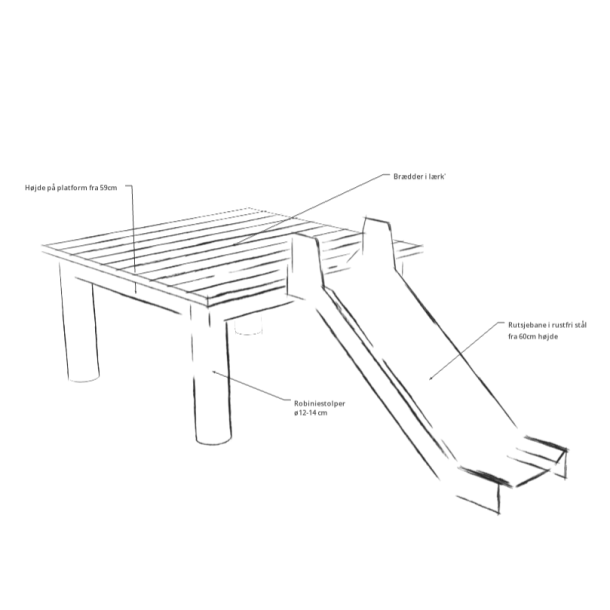 Rutsjebaneplatform inkl. rutsjebane - Fritstende - hjde: 59cm